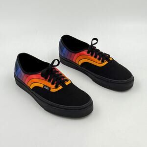 Vans Authentic Rainbow Stripe Black Gum Sole Women’s 8.5 Men’s 7